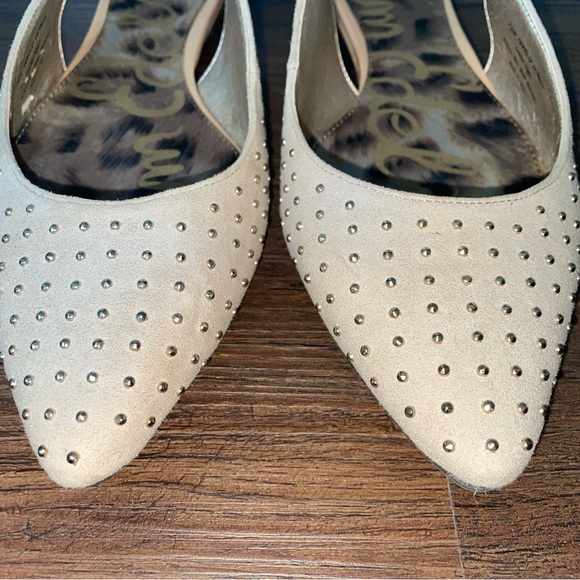 Sam Edelman Idahlia Leather Sling Back Studded Flats, Size 7.5 - Picture 3 of 9